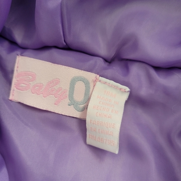 Baby Q Girl 18 Months Purple Vest Hooded Full Zip Pockets Girly Light Lilac - Picture 5 of 5